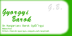 gyorgyi barok business card